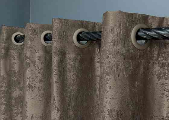 Комплект штор на люверсах VR-Textil Жаккард Sultan XO № 1486ш какао 150х250 см 2 шт (37-0251) Киев