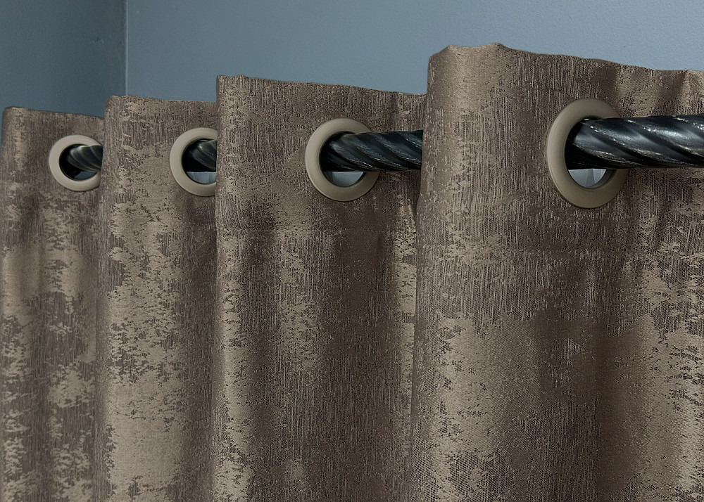 Комплект штор на люверсах VR-Textil Жаккард Sultan XO № 1486ш какао 150х250 см 2 шт (37-0251) Киев - изображение 6