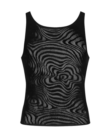 Чоловіча напівпрозора майка-борцовка з візерунком Obsessive T103 tank top S/M/L, чорна Львов