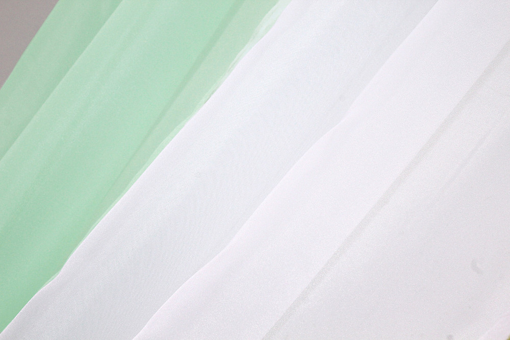 Кухонные шторы VR-Textil № 017к комбинированные с подвязками мятный с белым 270х170 см (52-0259) Киев - изображение 5