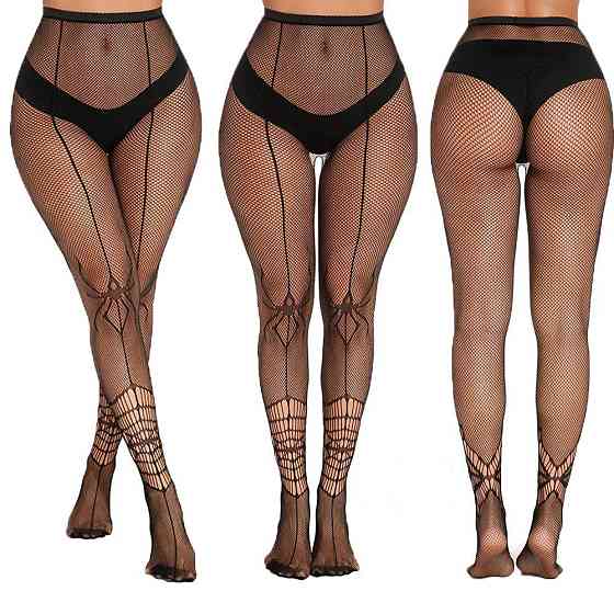 Колготки на Хэллоуин в сетку с пауками женские one size черный Киев