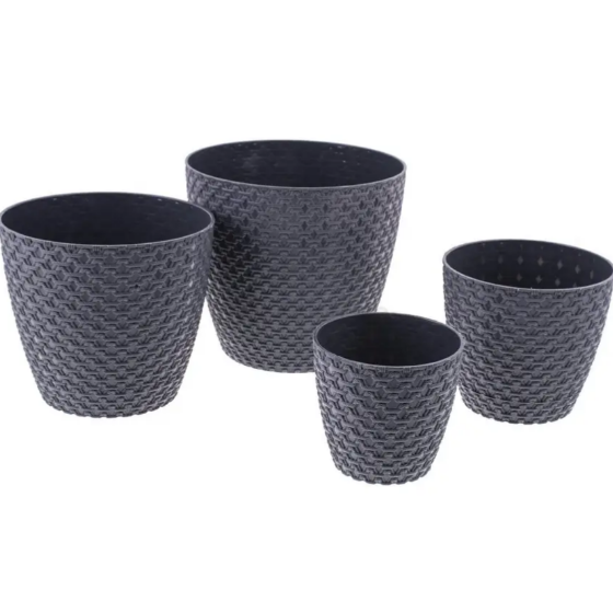 Вазон Плетіння 1,6л антрацит ELIF Житомир - изображение 3