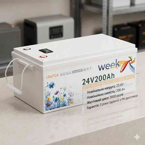 Акумулятор Weekender LiFePO4 25.6 V 200 Ah 2026 Рік літій-залізо-фосфатний тяговий акб Київ
