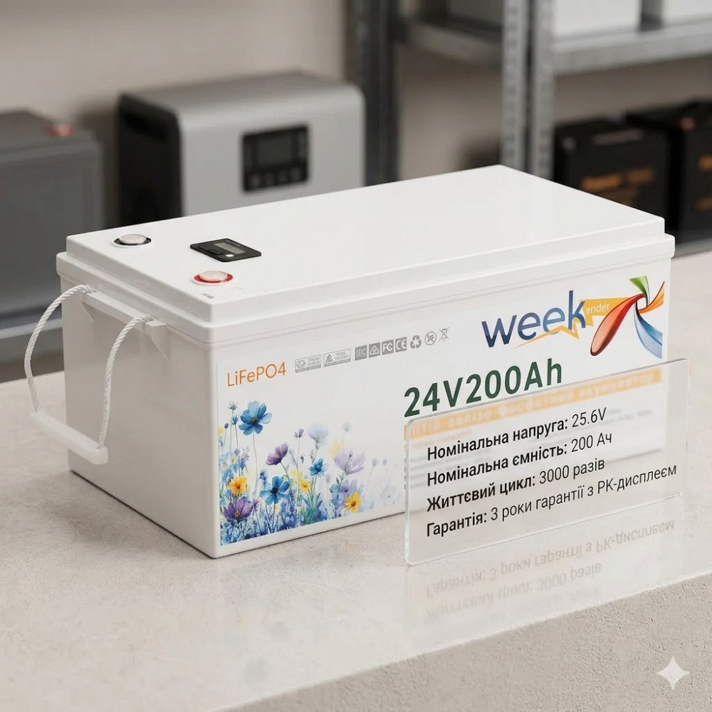 Акумулятор Weekender LiFePO4 25.6 V 200 Ah 2026 Рік літій-залізо-фосфатний тяговий акб Київ - фото 1
