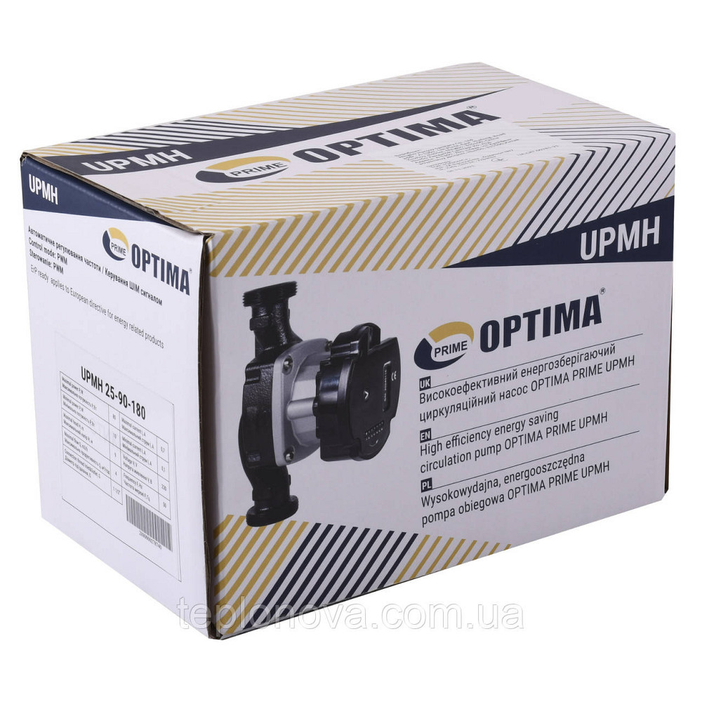 Насос циркуляционный энергосберегающий  Optima PRIME UPMH 25-90AUTO 180мм + гайки Черновцы - изображение 5