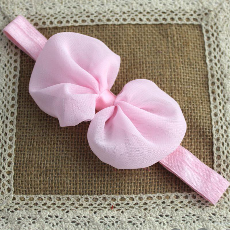 Дитяча пов'язка з шифоновою бантом one size рожевий Київ - фото 1