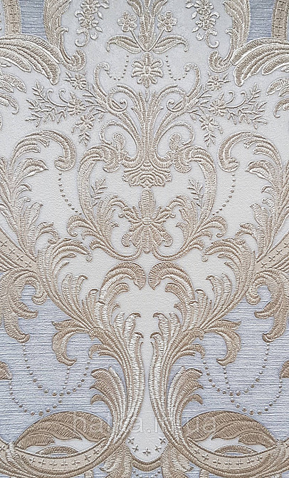 Шпалери вінілові на флізеліні AdaWall Signature1.06х10 вензелю завитки структурні золотисті на сірому Київ - фото 1
