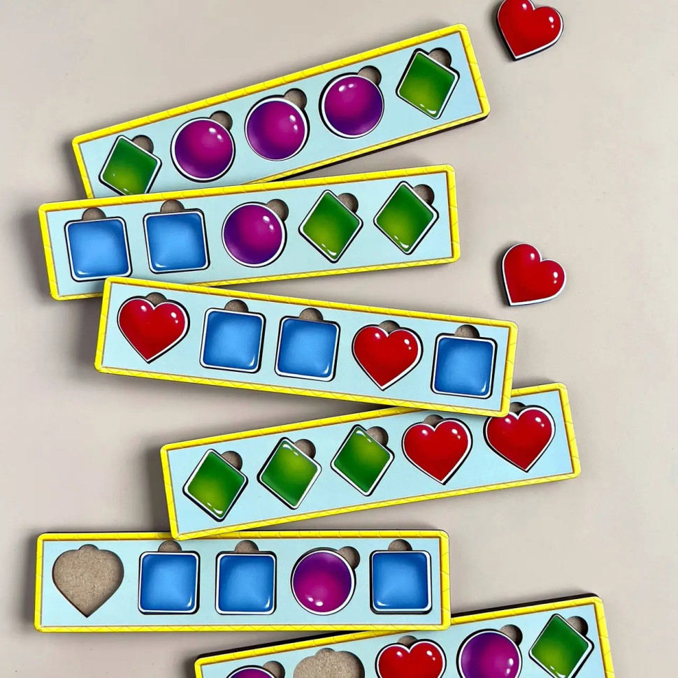 Дерев'яна настільна гра "Фігури" Ubumblebees (ПСД072) PSD072 сортер-комодик Вінниця - фото 4