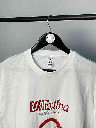 Футболка БОЖЕvilna белая с красным принтом Черновцы