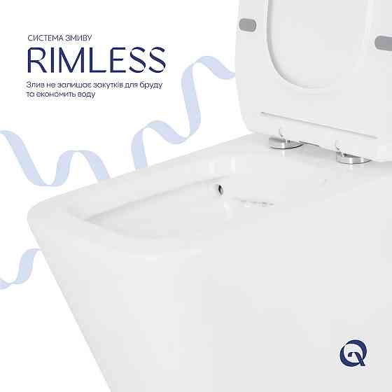 Унітаз-компакт Qtap Crow безобідковий із сидінням Soft-close QT05222170W Київ