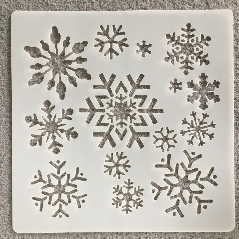 Трафарет новорічний Сніжинки 20 на 20 см сірий Київ - фото 1