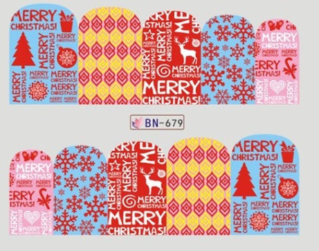 Новогодние наклейки на ногти BN-679 Киев - изображение 1