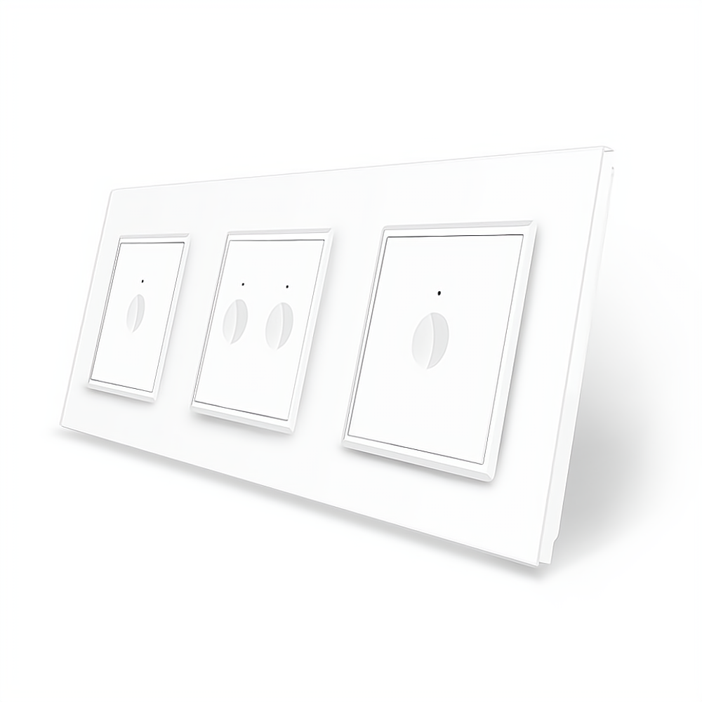 LIVOLO Сенсорний вимикач Sense 4 сенсора (1-2-1) Livolo білий скло (VL-C7FC1/FC2/FC1-6WP) Коломия - фото 4