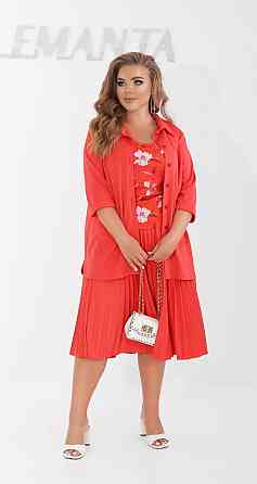 Костюм зі спідницею плісе великого розміру (42) Київ