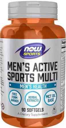 Мультивітаміни для чоловіків Now Foods Sports Men's Active Sports Multi 90 гел капс Київ
