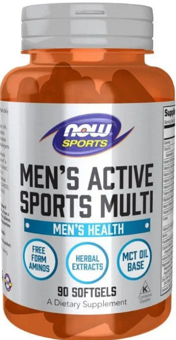 Мультивітаміни для чоловіків Now Foods Sports Men's Active Sports Multi 90 гел капс Київ - фото 1