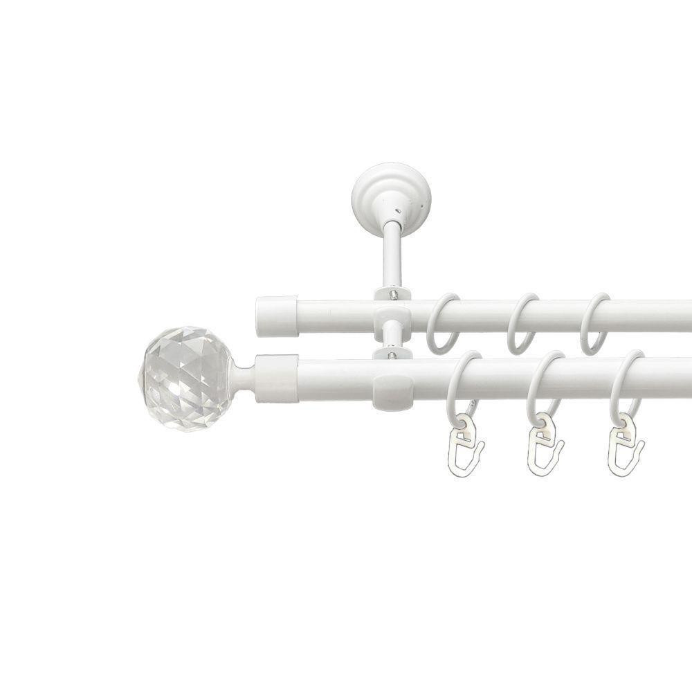 Карниз Orvit Люміера металевий дворядний відкритий гладка труба кільце металеве Арктіс 19\16 мм 200 см Львов - изображение 1
