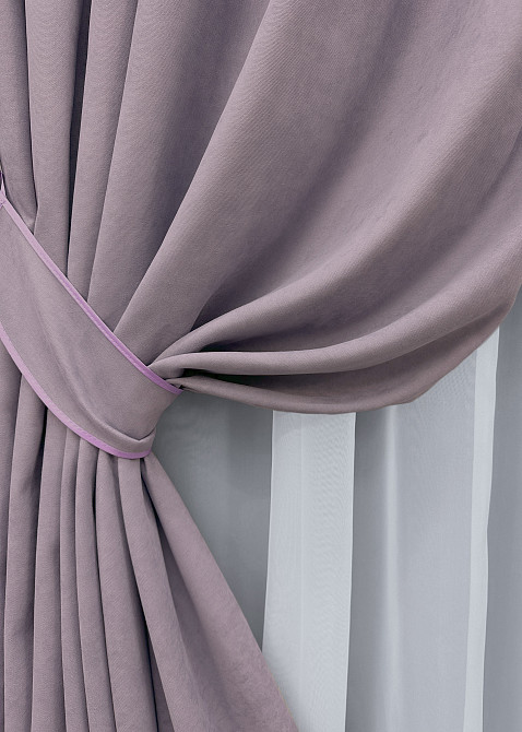 Комплект готових штор VR-Textil Мікровелюр Petek № 1493ш Лавандовий 150х280 см 2 шт (33-0573) Київ - фото 5