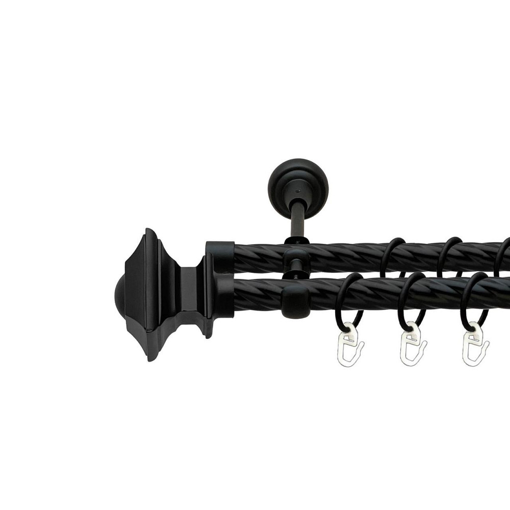 Карниз Orvit Борджеза металевий дворядний відкритий скручена труба кільце металеве Чорний Оксамит 19\19 мм 240 см (00-00027095) Львів - фото 1