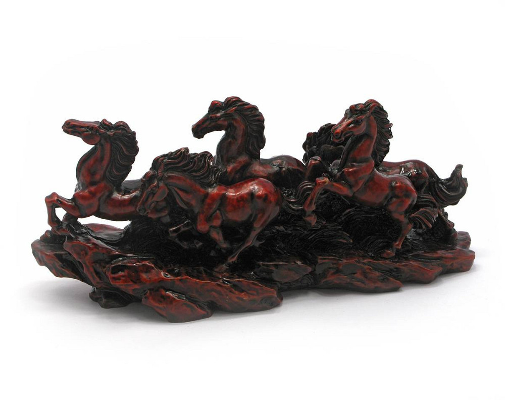 Фігурка Коні 5шт кам'яна крихта коричнева Київ - фото 1