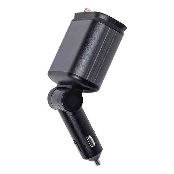 Автомобільний зарядний пристрій LED-проекція, зі швидкою зарядкою і висувними кабелями Apple Lightning/USB-С HP-B1 Коломия