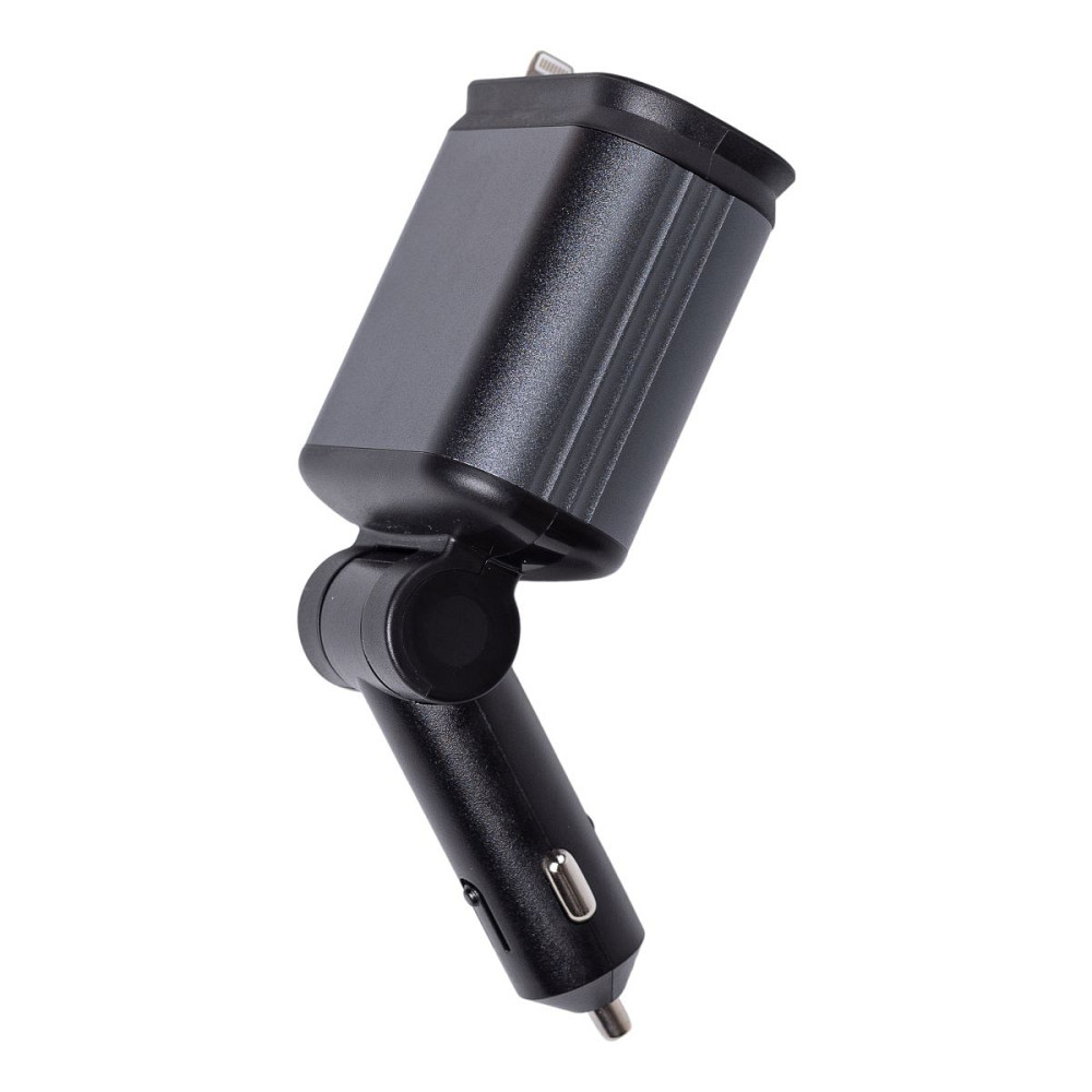 Автомобільний зарядний пристрій LED-проекція, зі швидкою зарядкою і висувними кабелями Apple Lightning/USB-С HP-B1 Коломыя - изображение 4