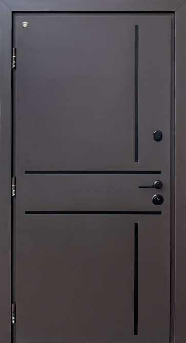 Двері вуличні моделі Strimeх LAMA Venezia, Ral 8019/Дуб темні. ТЕРМОРОЗРИВ. ГАРАНТІЯ на покриття — 3 роки! Київ - фото 1