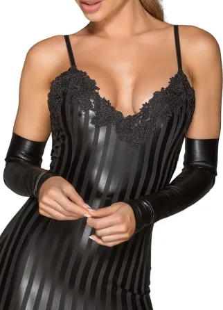 Мітенки Noir Handmade F213 Elastic eco leather fingerless gloves - XL Львів