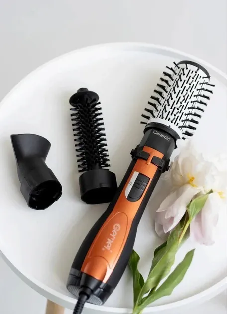 Фен-щітка для волосся з щіткою, що обертається, 3 в 1 1000Вт Gemei GM-4828 Одеса - фото 1