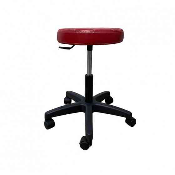 Стілець для майстра без спинки Йола на чорній ніжці Червоний Київ