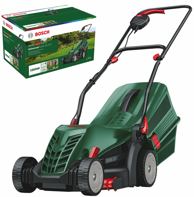 Потужна газонокосарка електрична Bosch UniversalRotak 34-405 : 1.3 кВт, ширина захвата 34 см (06008A6401) Київ - фото 2