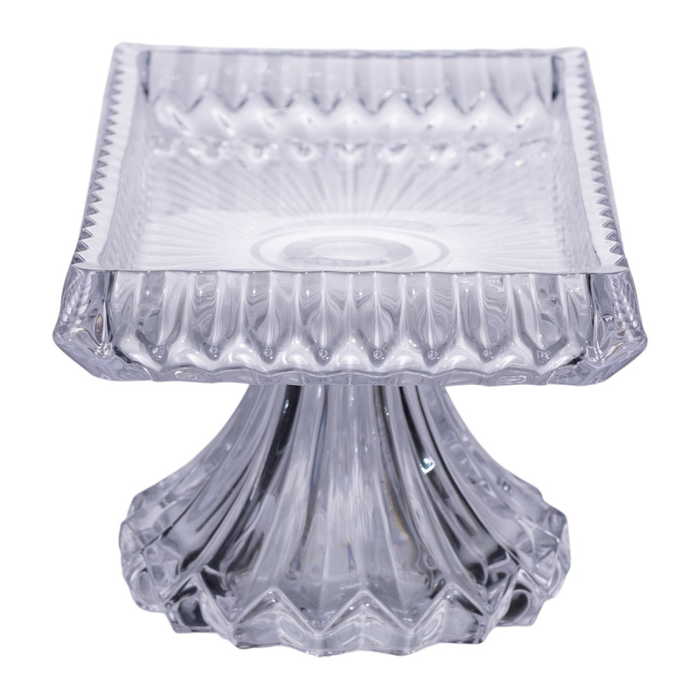 Yiwu Тортівниця прямокутна на ніжці 28.5×15×13 (см) скляна підставка для торта, капкейків, тіст Коломия - фото 3