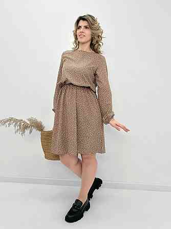 Женское платье в горошек с длинными рукавом Virginia батал Киев