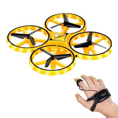 Радіокерована іграшка UFT Інтерактивний дитячий дрон з керуванням рукою та яскравим підсвічуванням HandCopter Yellow (UFTHandCopterYellow) Вінниця