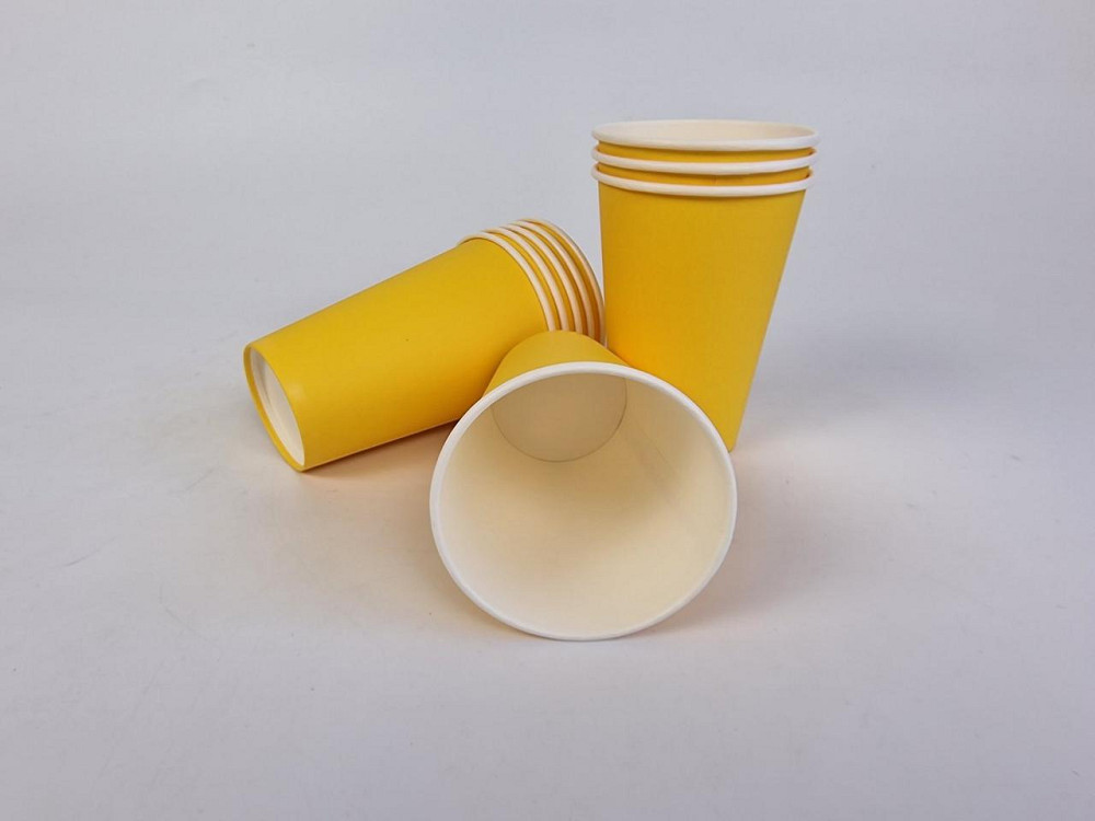 Склянки паперові одноразові 340 мл "ЖІЛТИЙ/БІЛИЙ" (50 шт.) Харків - фото 2