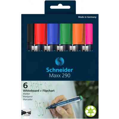Набір маркерів Schneider 6 маркерів для дошок та фліпчартів MAXX 290 в блістері (S129096) Вінниця