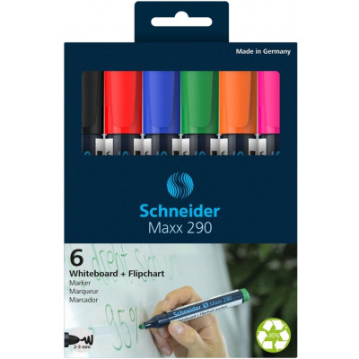 Набор маркеров Schneider 6 маркеров для досок и флипчартов MAXX 290 в блистере (S129096) Винница - изображение 1