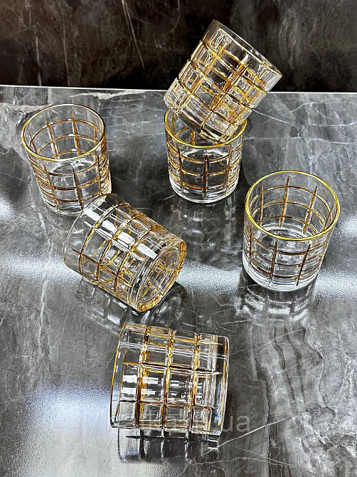Набір склянок OLens "Крепість" 270 мл 6 шт. прозорий із золотом для дому та ресторанів 102-822 Київ - фото 6