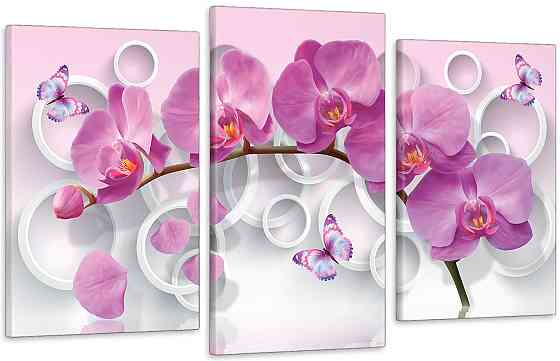 Модульная картина в гостиную / спальню Орхідея з метеликами Art-606_3 Киев