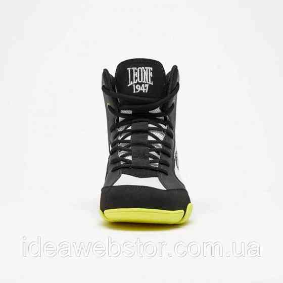 Боксерки Leone Premium Black/Lime мужские боксерские ботинки для бокса тренировок и ринга легкие с противоскользящей подошвой 40 Киев
