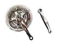 Звезды велосипедные (передние) 28/38/48T (+2 шатуна L- 17 см, квадрат, хром, алюминий, с защитой) Мукачево