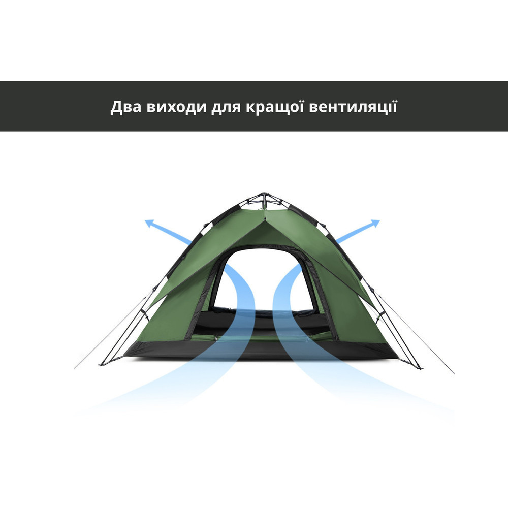 Намет тримісний автоматичний Naturehike NH21ZP008, темно-зелений Рівне - фото 8