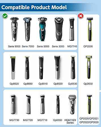 Зарядный кабель 15V 400mA для электробритвы Philips Norelco совместим с сериями 3000 5000 7000 9000 – 1.8 м Киев