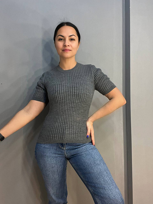 Реглан женский KARON 10624 ажурная вязкая полоса лапша короткий полупрозрачный рукав one size, серый, one size Киев - изображение 13