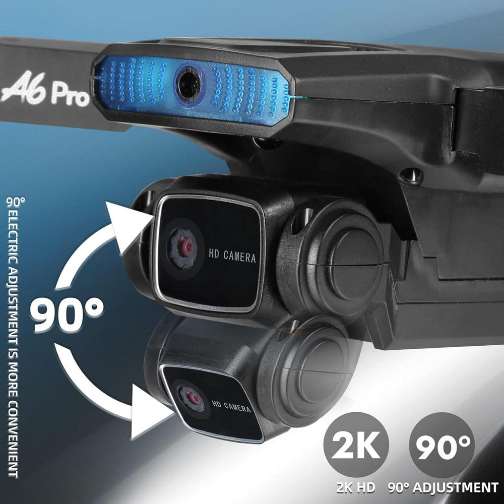 Дрон YCRC A6 Pro с двойной камерой 2K, WiFi, 2 аккумулятора, автопилот, складной корпус, квадрокоптер 2.4G Киев - изображение 3