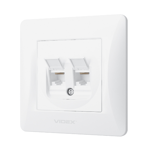BINERA білий Розетка внутрішня 2-а CAT6+CAT6 комп'ютерна Videx Житомир - изображение 2