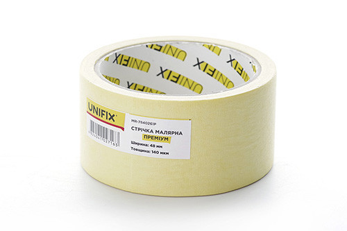 Стрічка клейка малярська MR-7840261P преміум 48 мм*20 м UNIFIX Рівне - фото 1