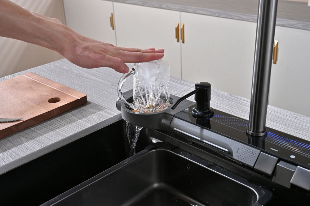 Кухонна раковина водоспад Willda, кухонна мийка водоспад темно-сіра 75х46х22 (858876221) Київ - фото 5