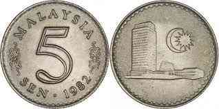 Малайзия 5 сенов, 1967-1988 Полтава