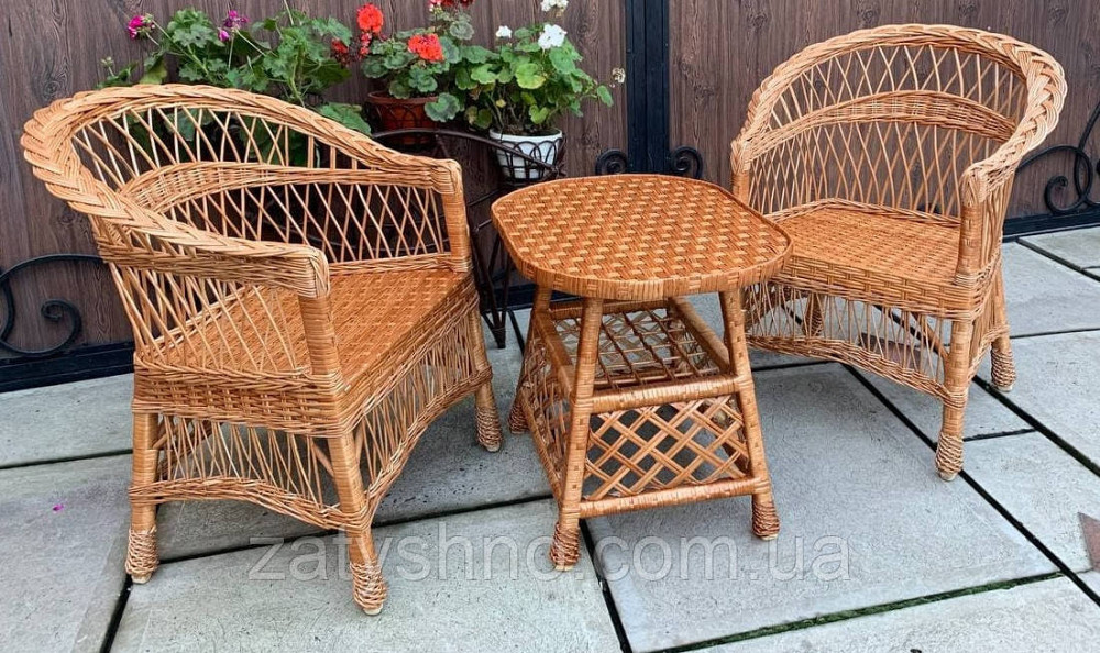 Набор плетеной мебели из двух кресел и стола Киев - изображение 2